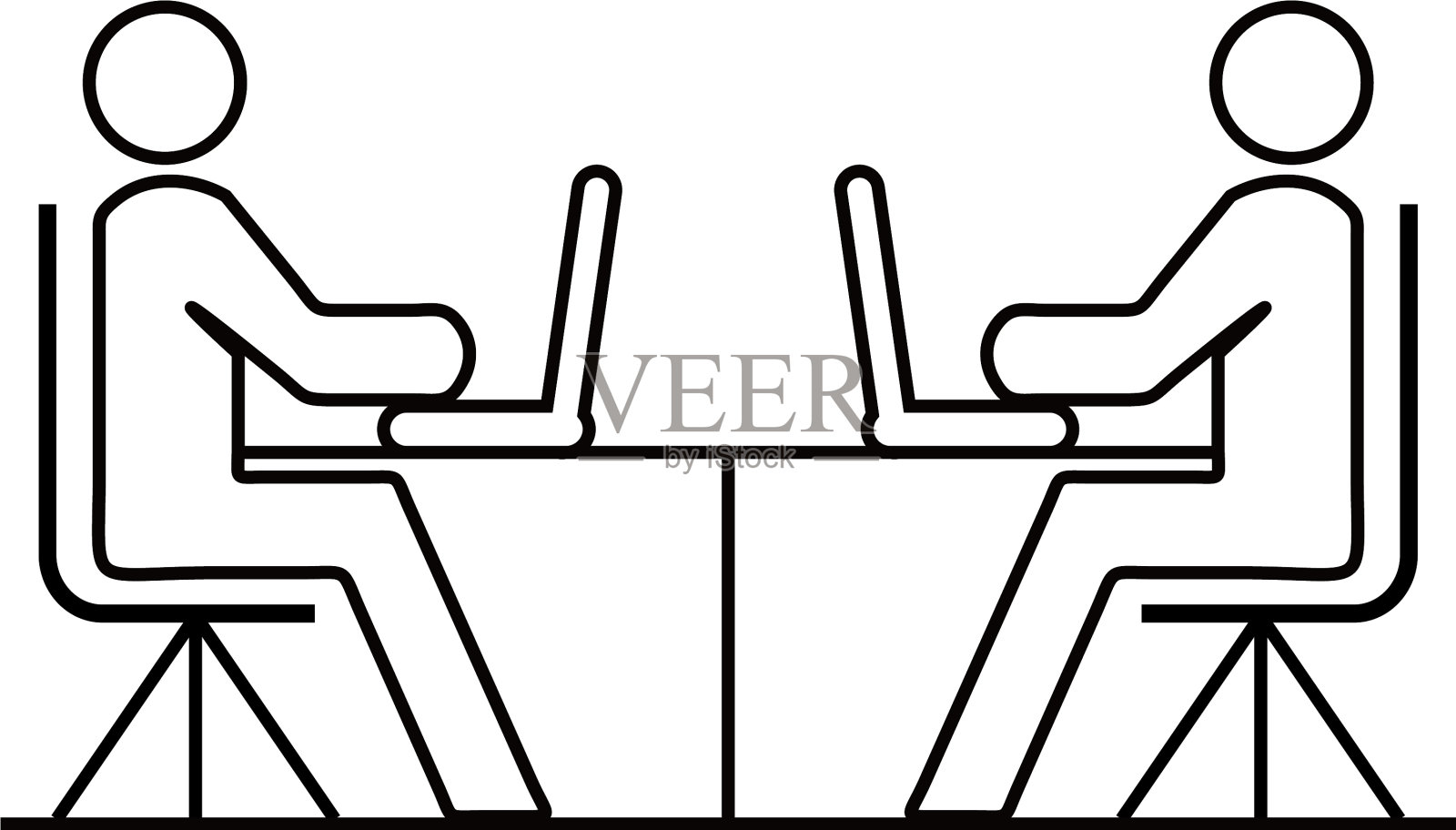 商务人士讨论图标标志插画图片素材