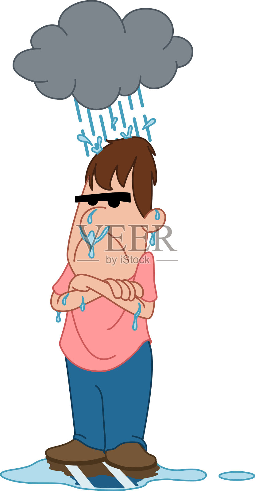 愁云下怒汉设计元素图片