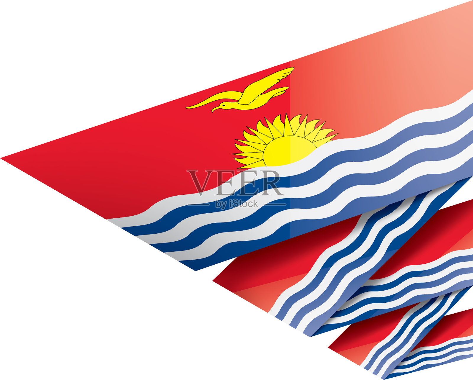 基里巴斯国旗上有白色设计元素图片