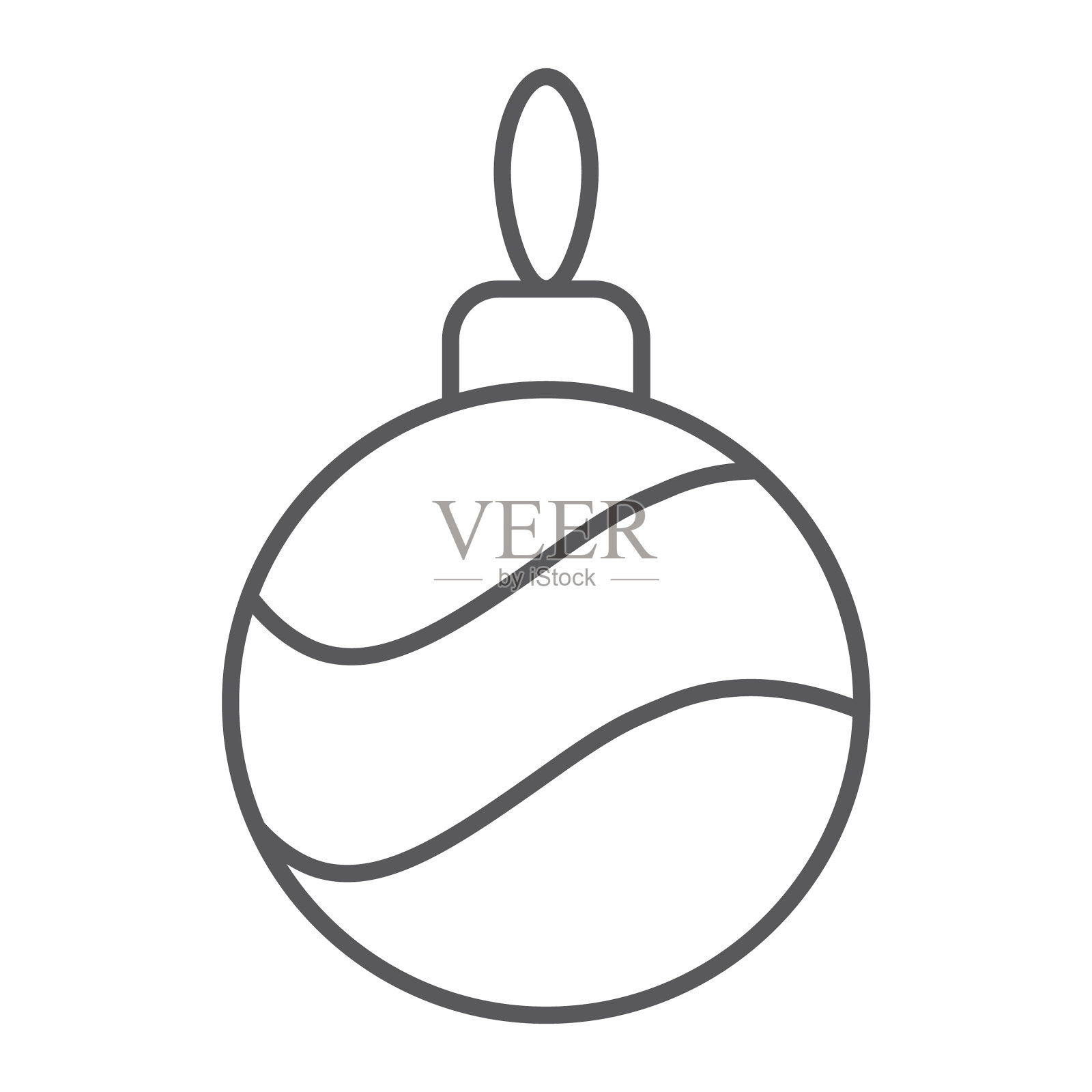 圣诞树球细线图标圣诞小玩意图标素材