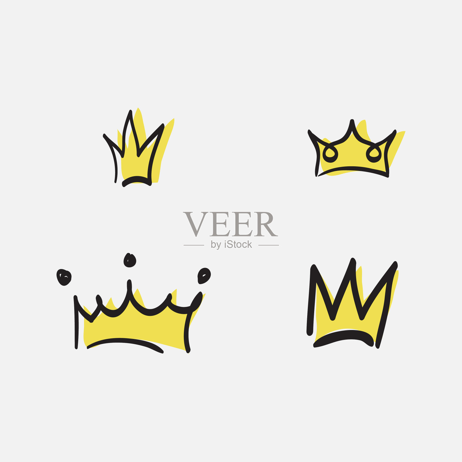 图形现代主义元素手绘皇家图标素材