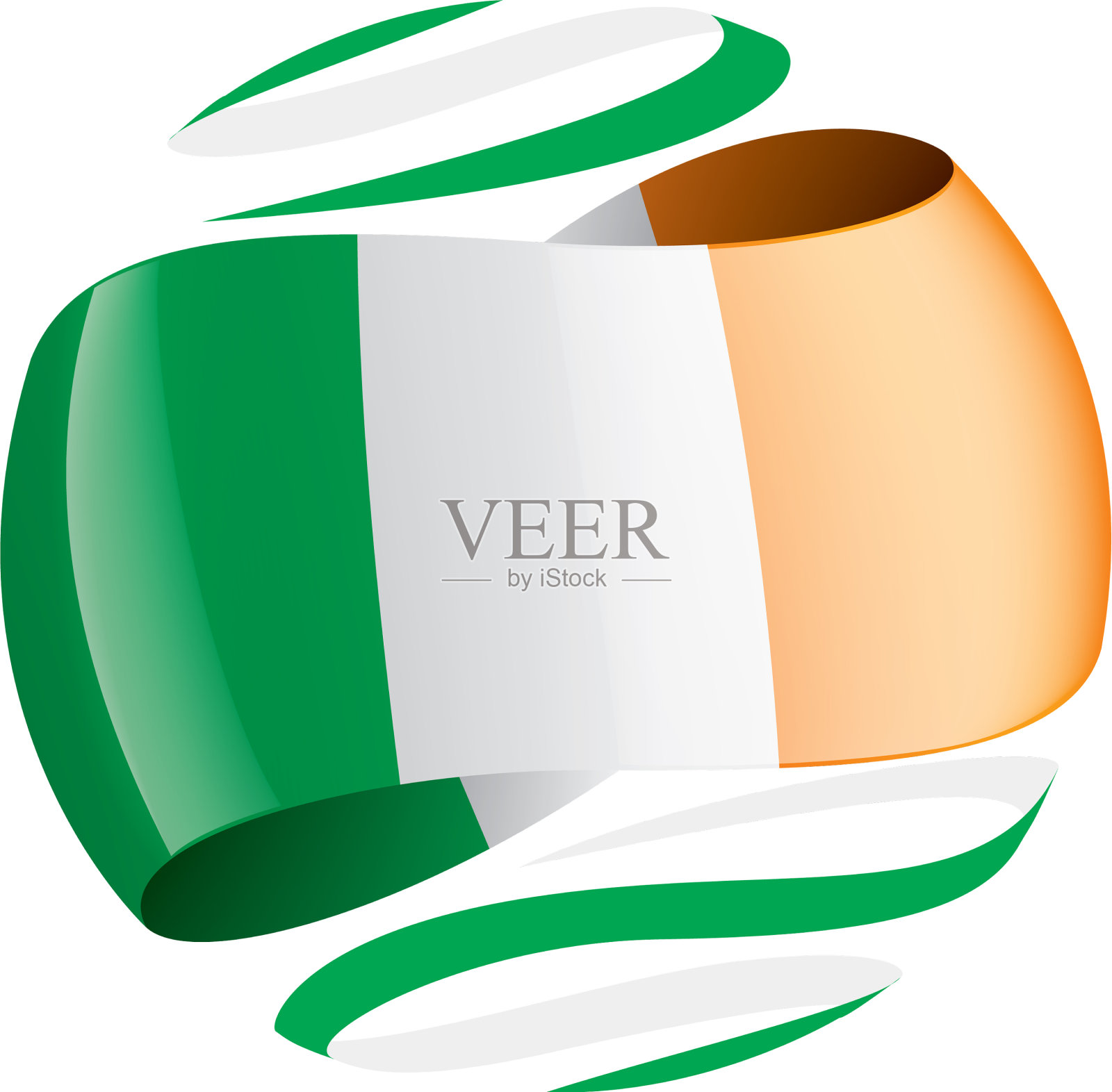 爱尔兰国旗上有白色设计元素图片