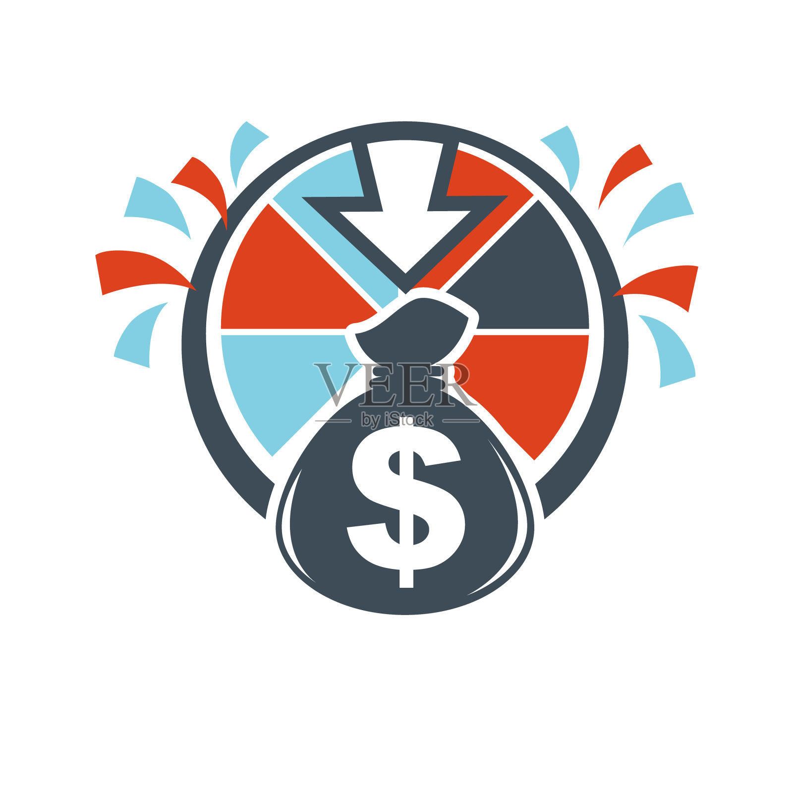 彩票奖金袋手绘标志设计元素图片