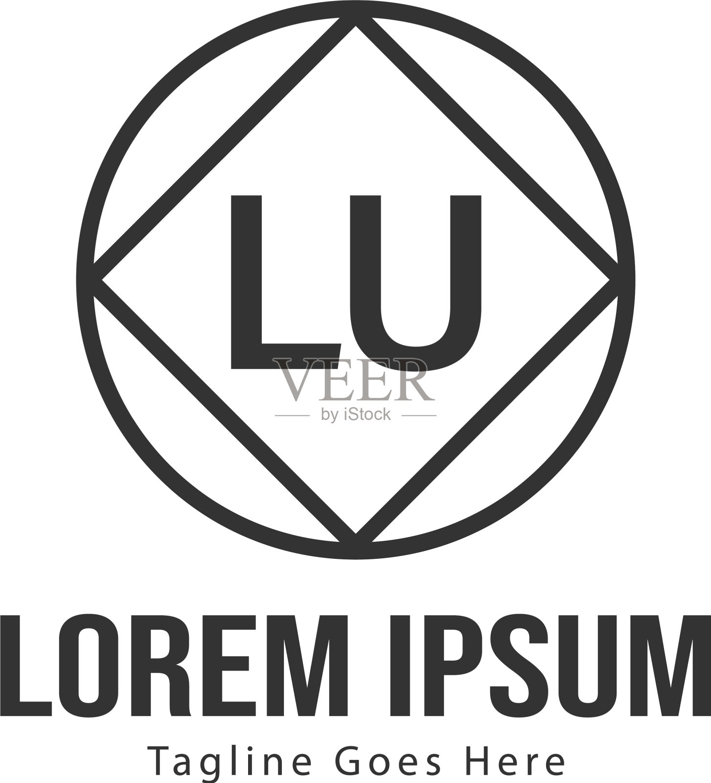 初始卢标志模板与现代框架插画图片素材