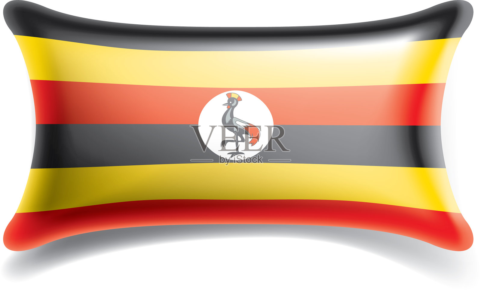 乌干达国旗上有白色设计元素图片