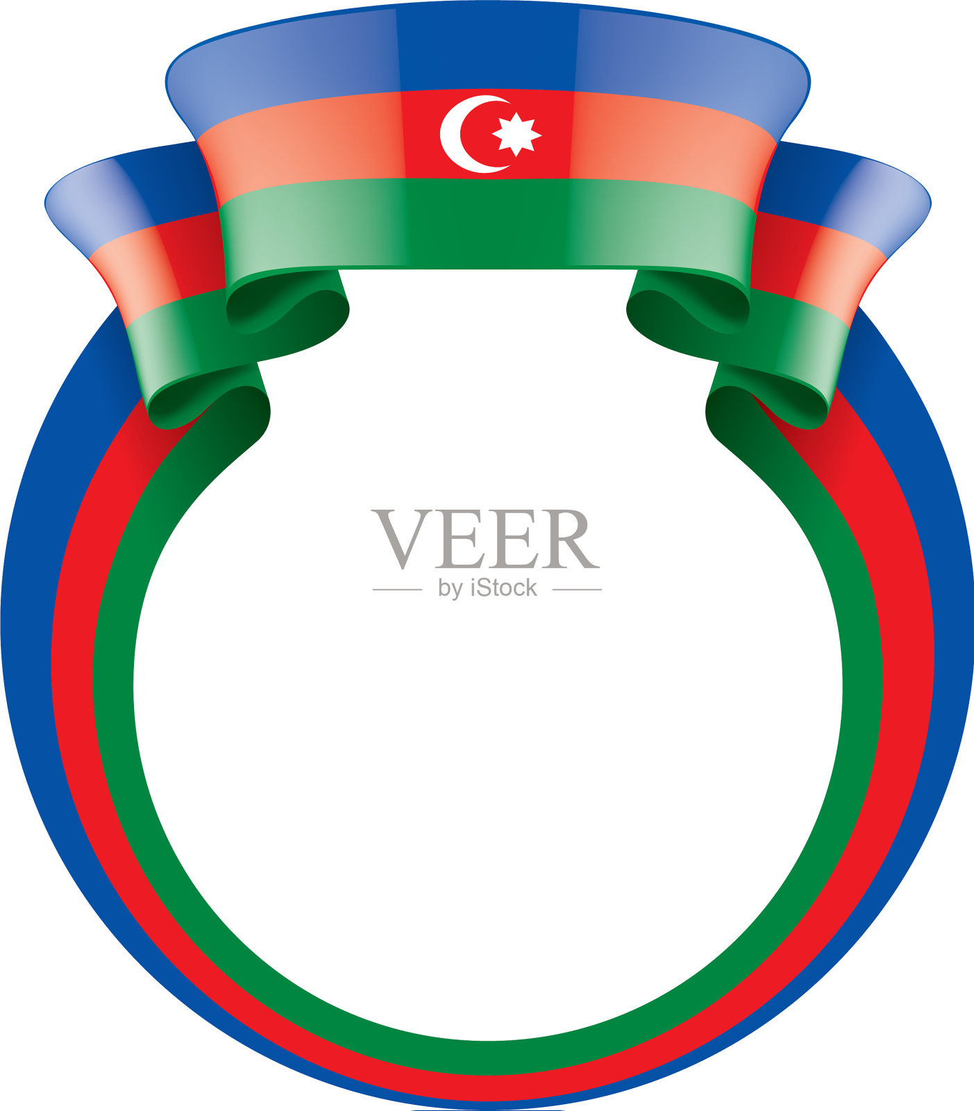 阿塞拜疆国旗上有白色设计元素图片