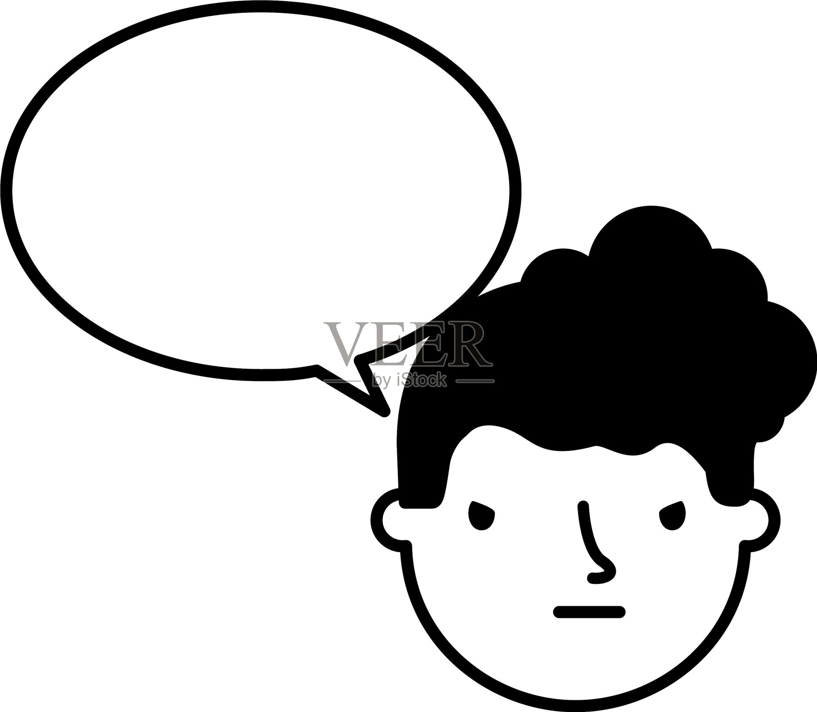 男孩面对悲伤言语泡沫设计元素图片