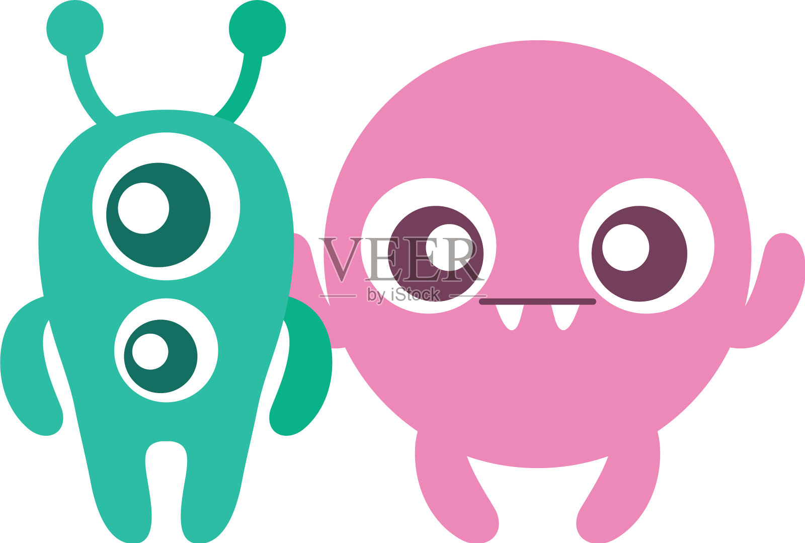 疯狂的怪物和漫画人物配对设计元素图片