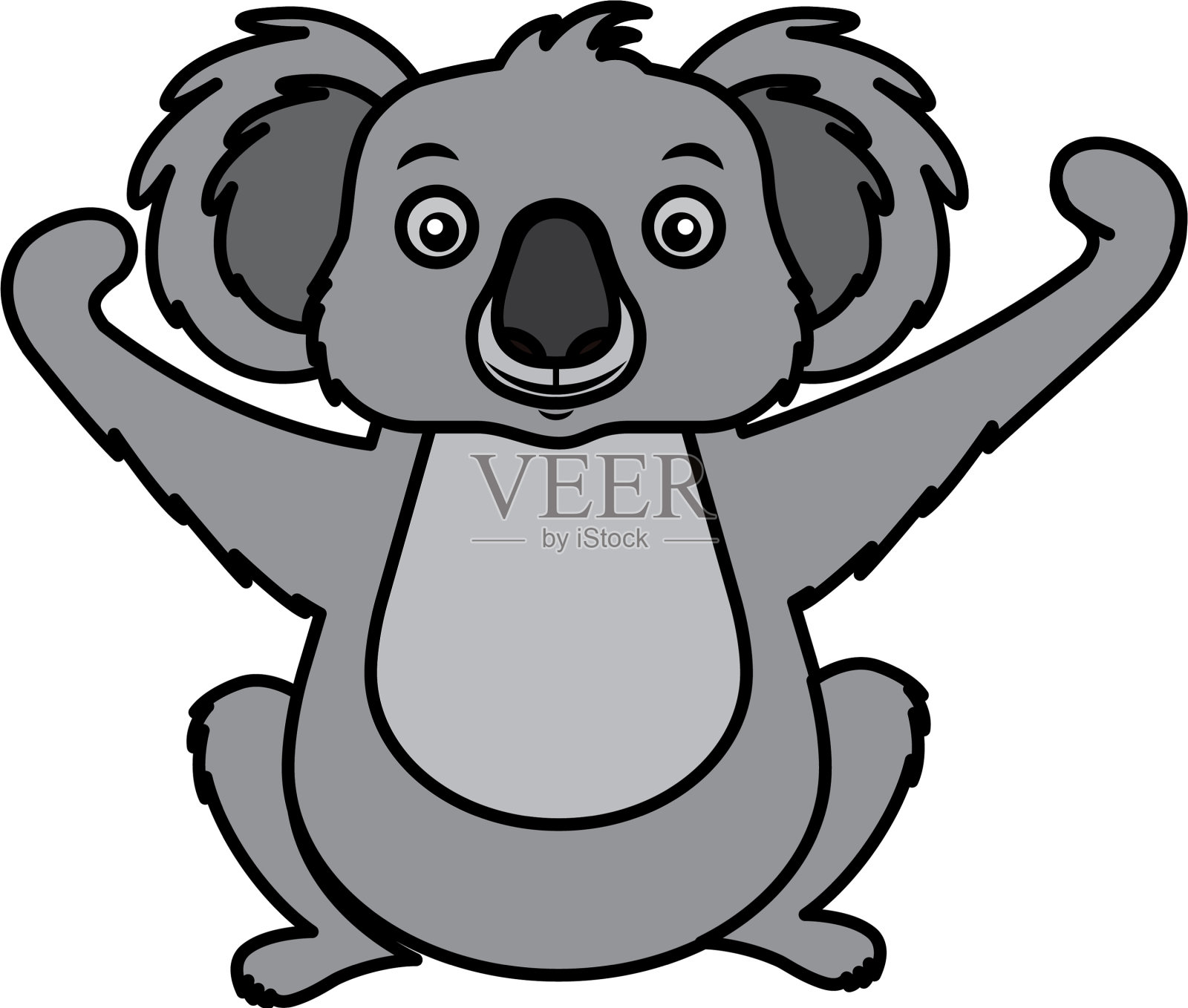 白色背景上的考拉野生动物设计元素图片