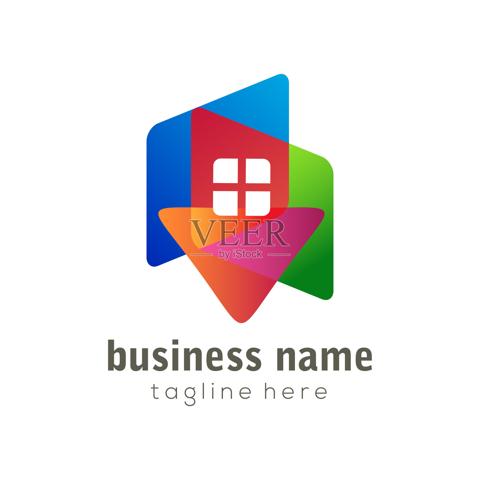 家居翻转房地产标志和图标设计插画图片素材