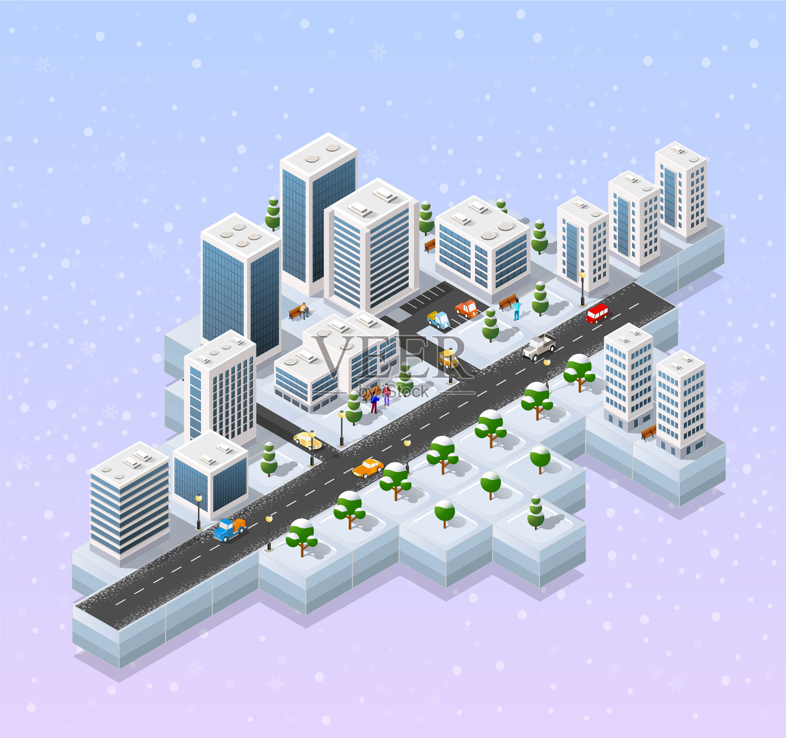 冬季圣诞景观库存插画图片素材