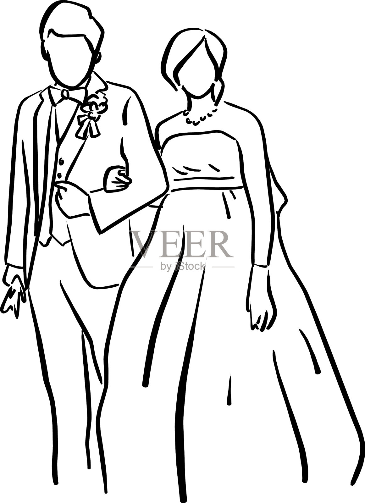 新郎新娘站在一起设计元素图片