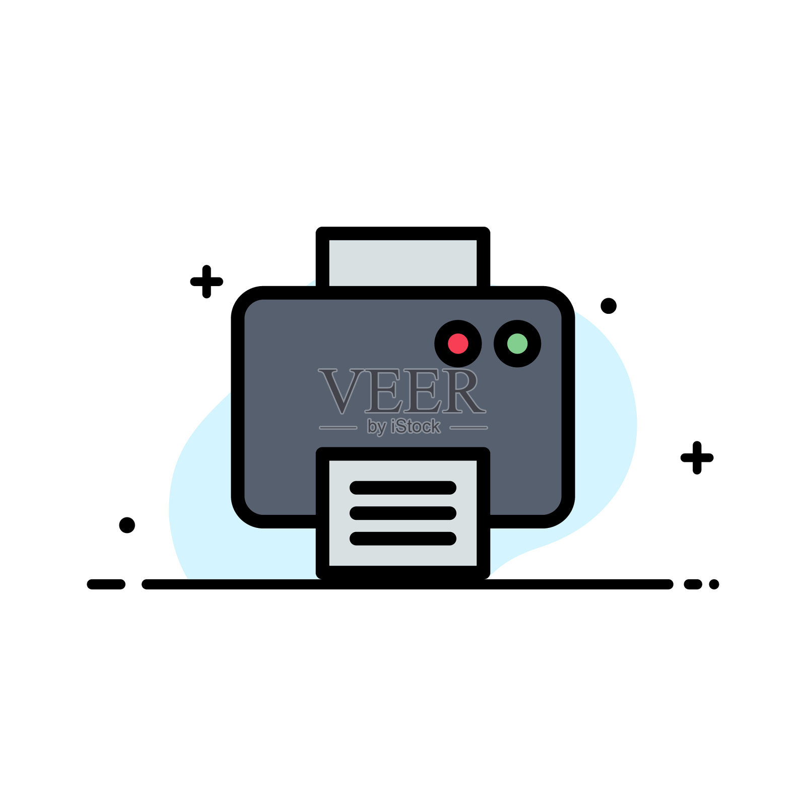 打印机打印机业务平面线插画图片素材