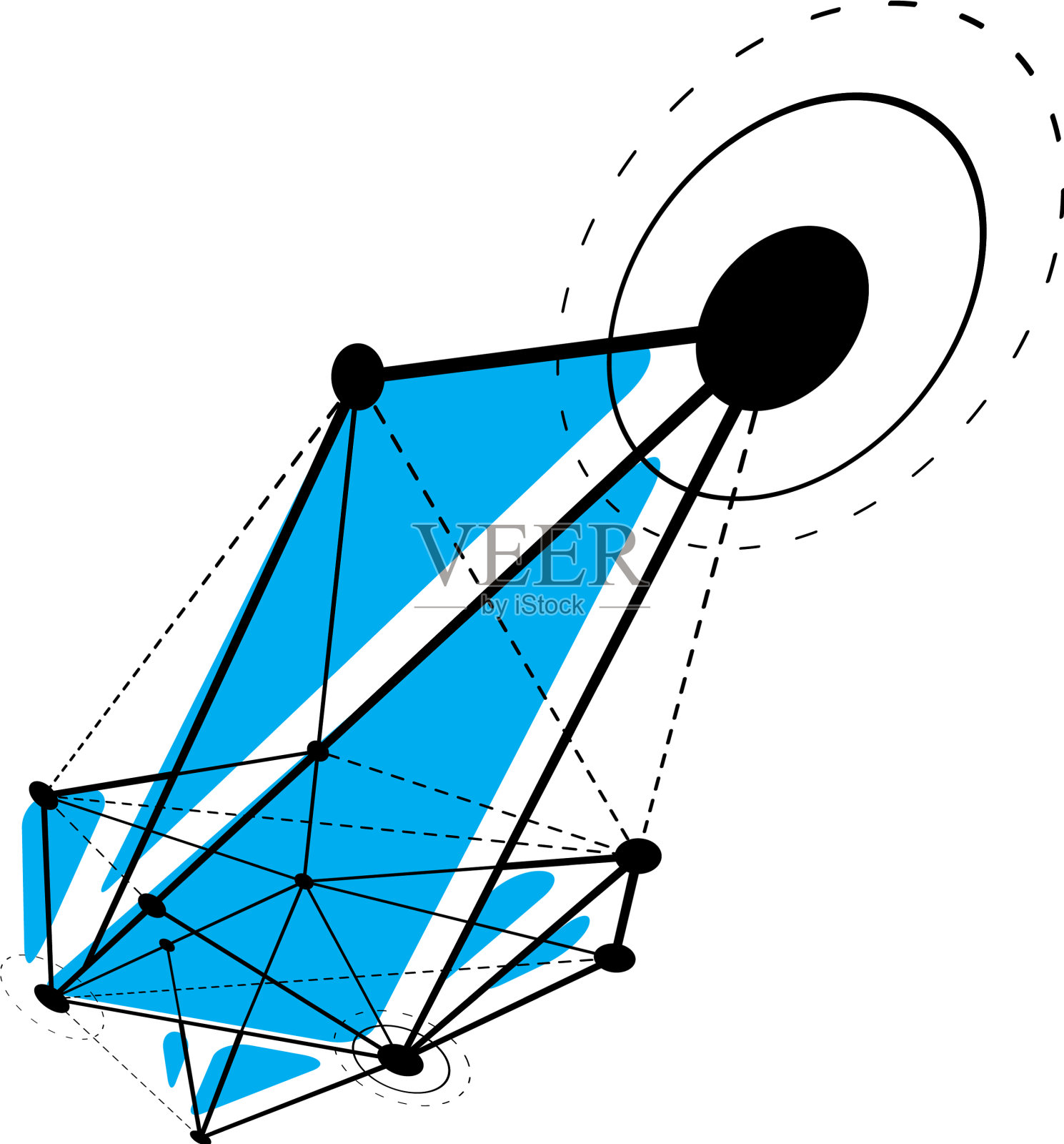 等距抽象低聚形状通信插画图片素材