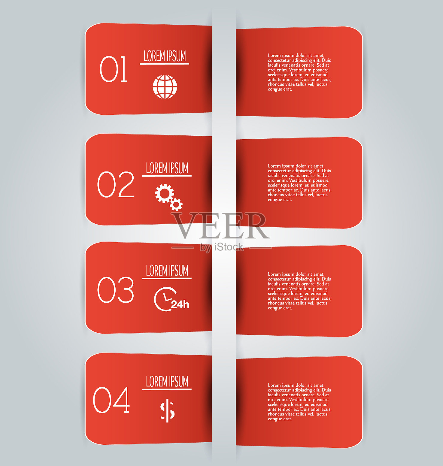 业务信息图模板红色插画图片素材