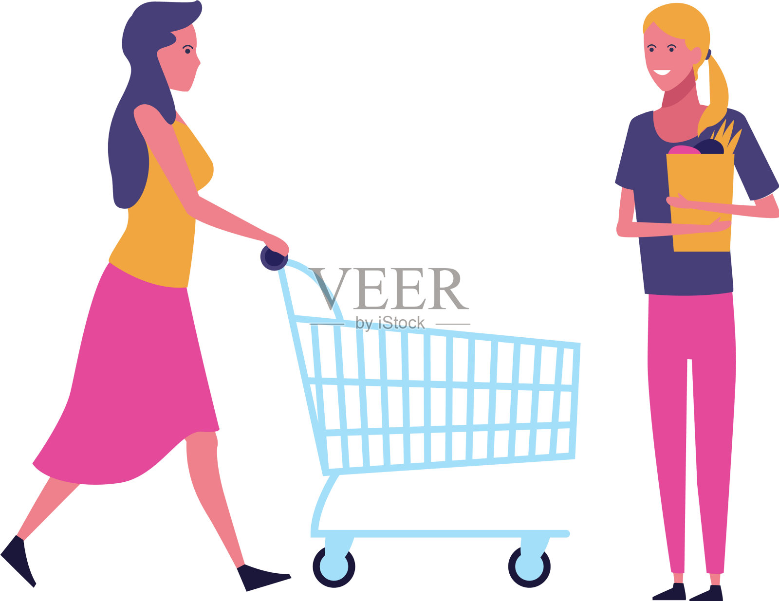 休闲的人们卡通插画图片素材