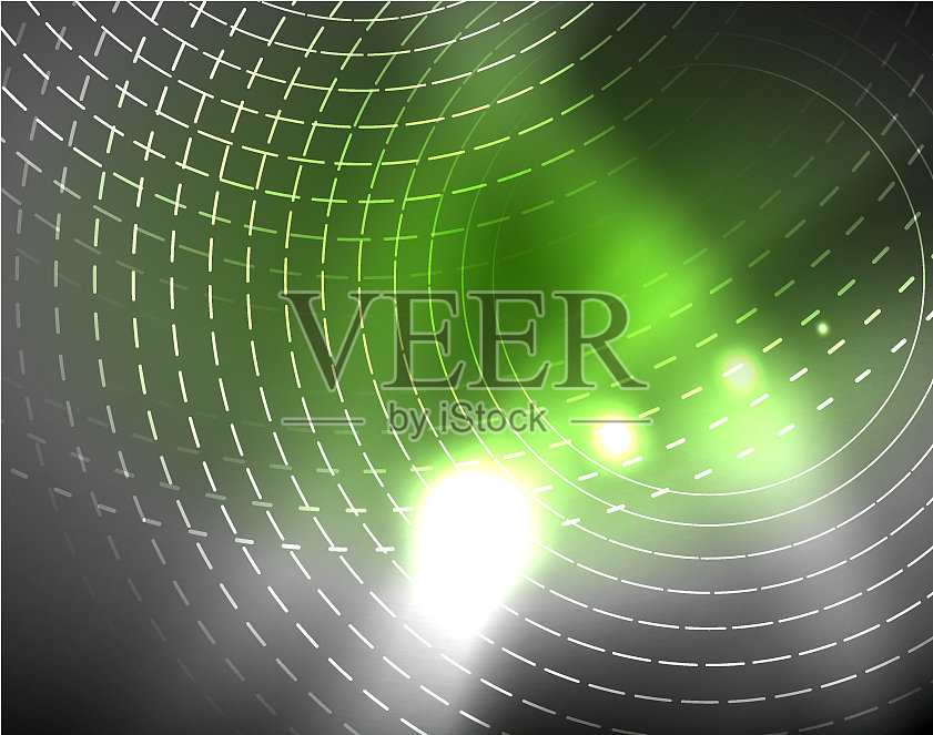 暗色空间与霓虹灯辉光抽象插画图片素材