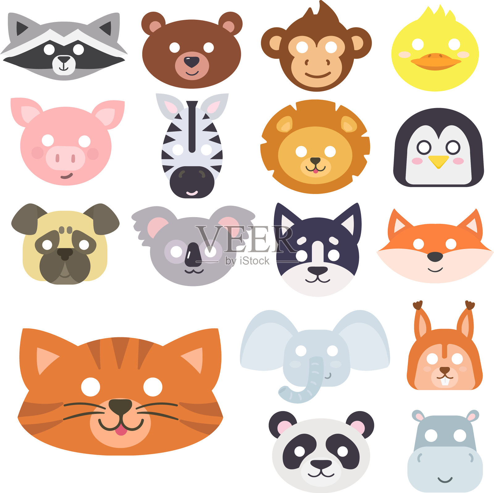 动物狂欢面具设节日插画图片素材