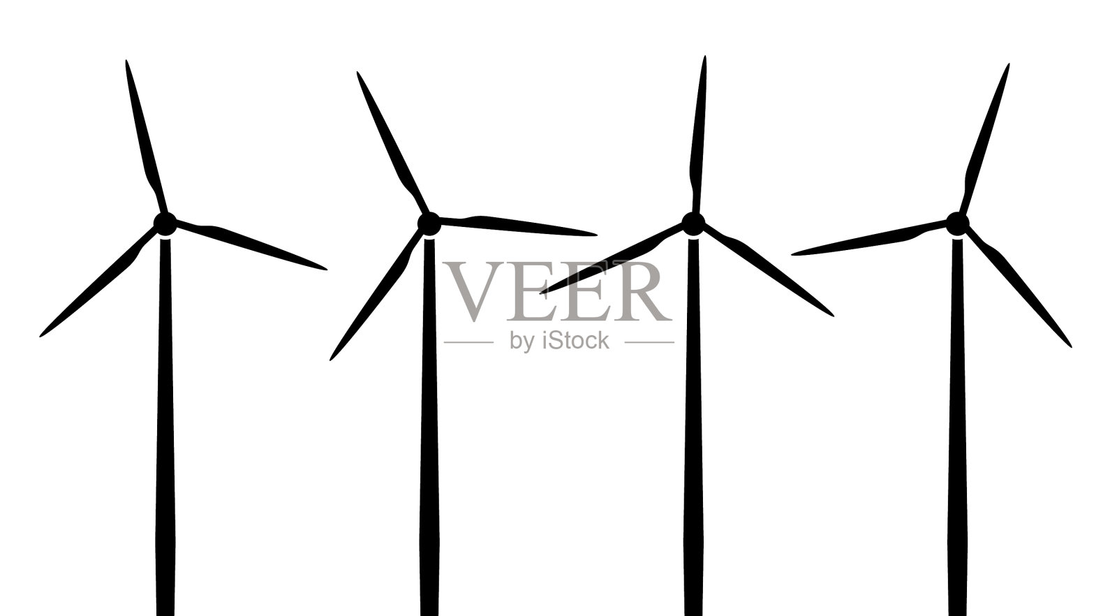 轮廓风力涡轮机设计元素图片