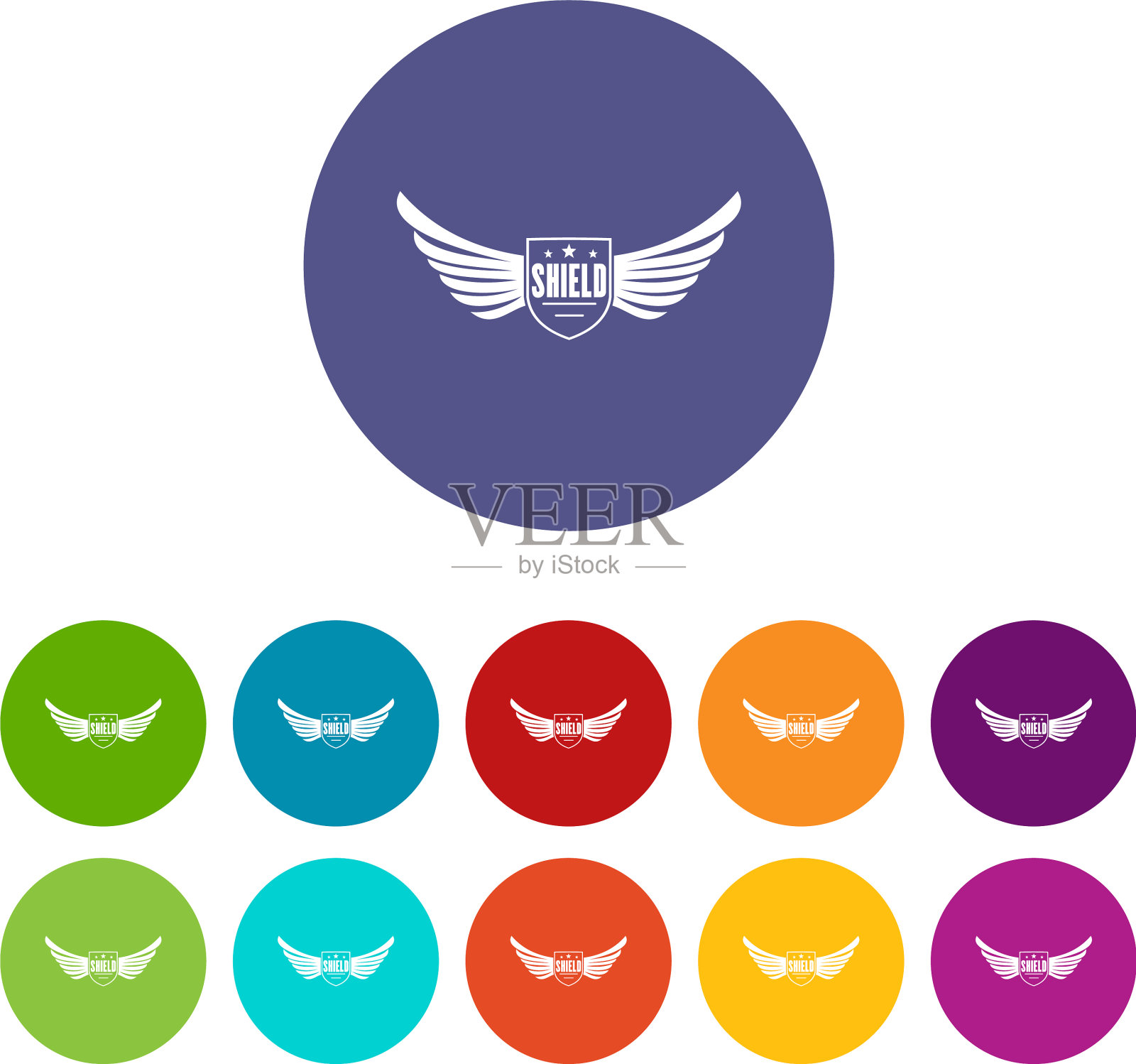 盾翼图标设置颜色图标素材