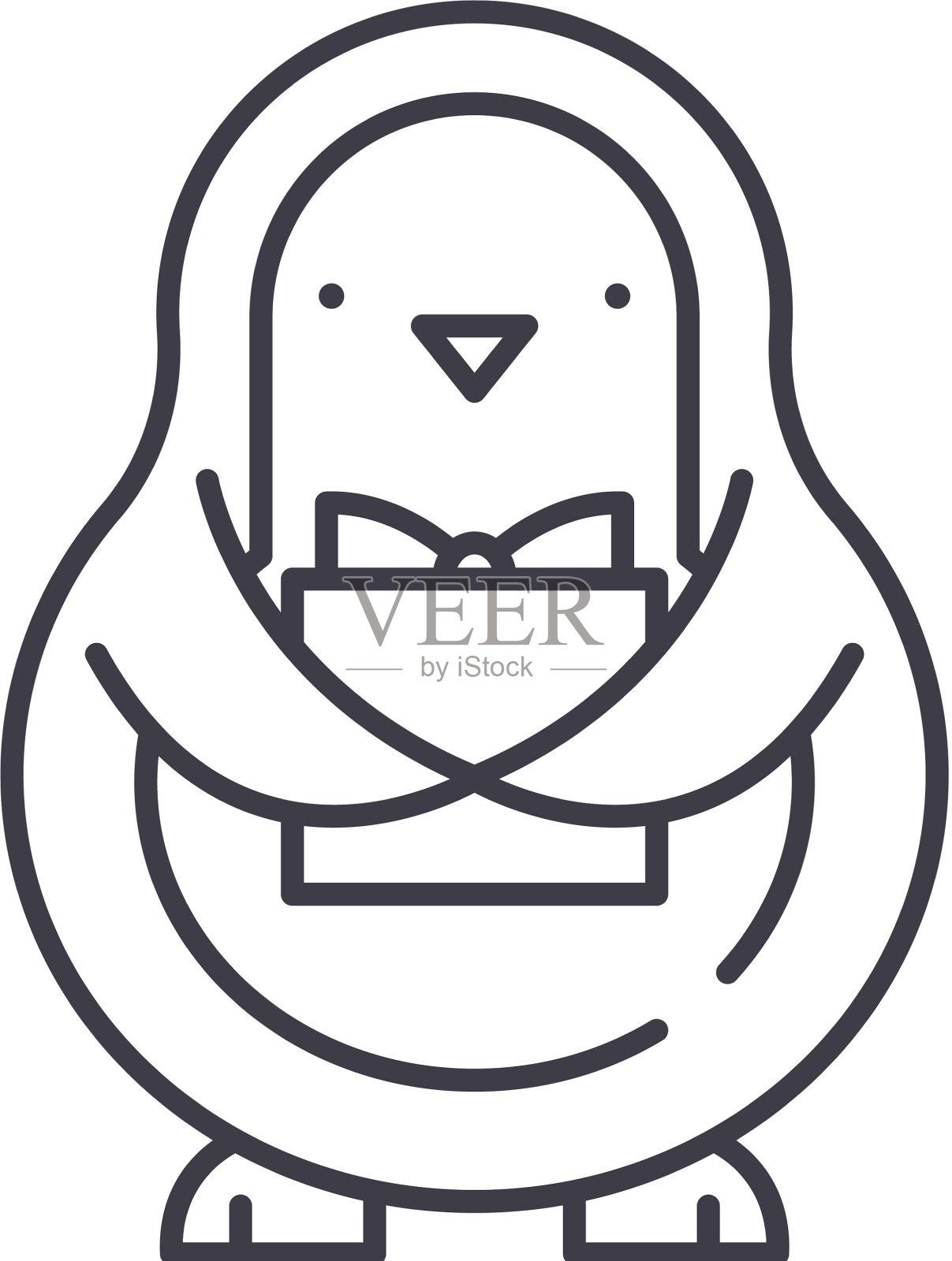 企鹅线图标企鹅线概念设计元素图片