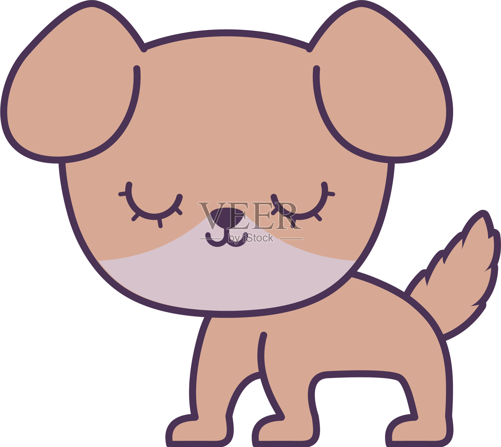 可爱的狗动物孤立图标设计元素图片