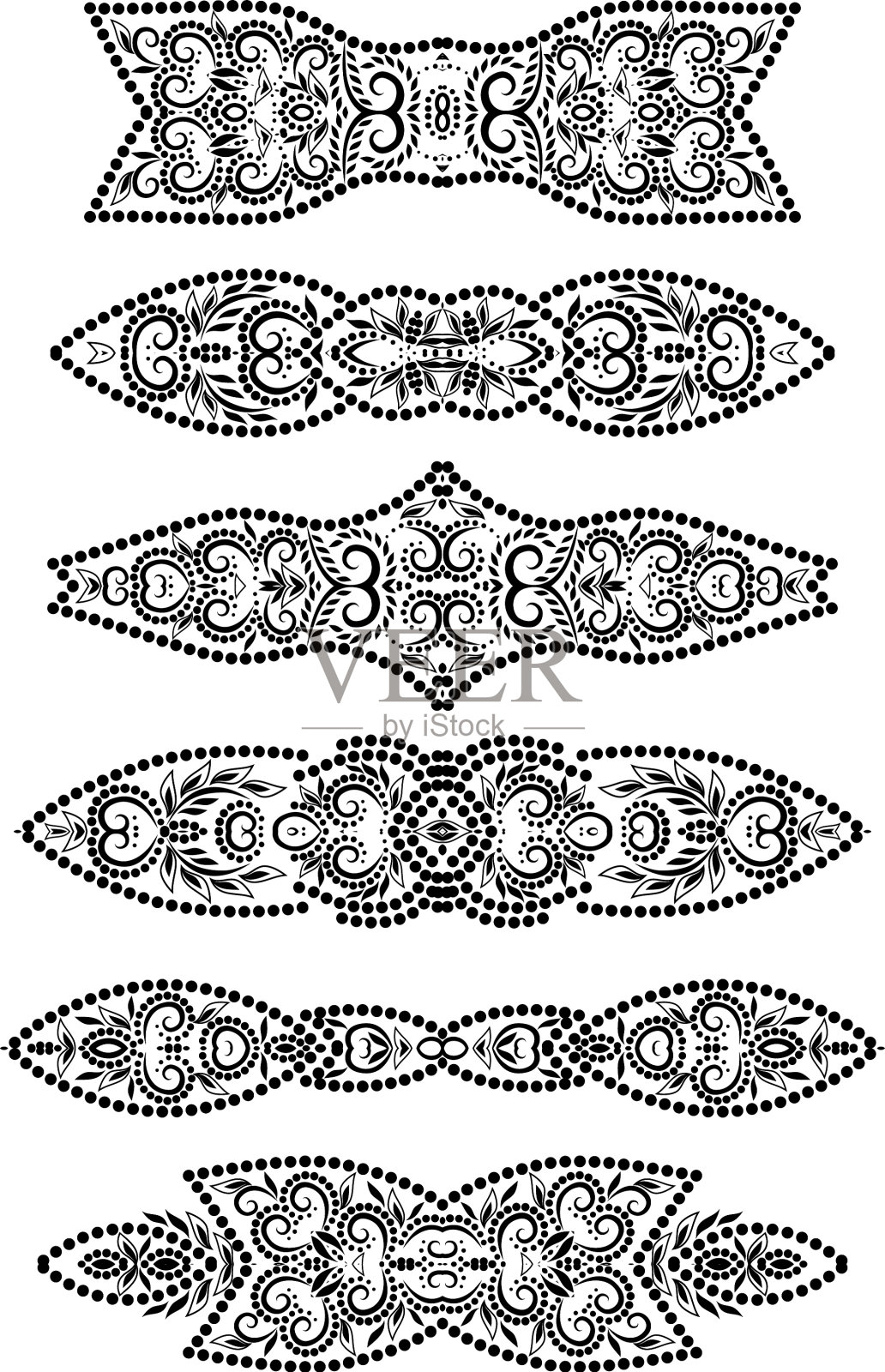 装饰边框黑白图案插画图片素材