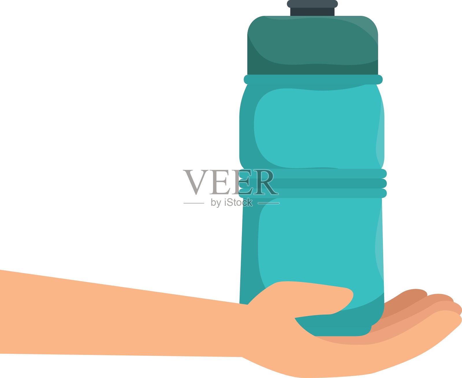 瓶子水健身图标插画图片素材