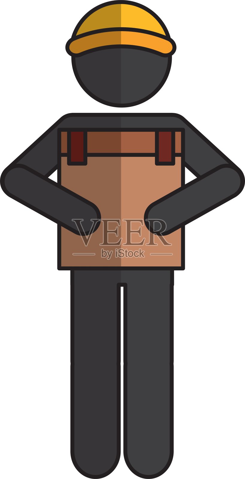 工人剪影升降箱设计元素图片