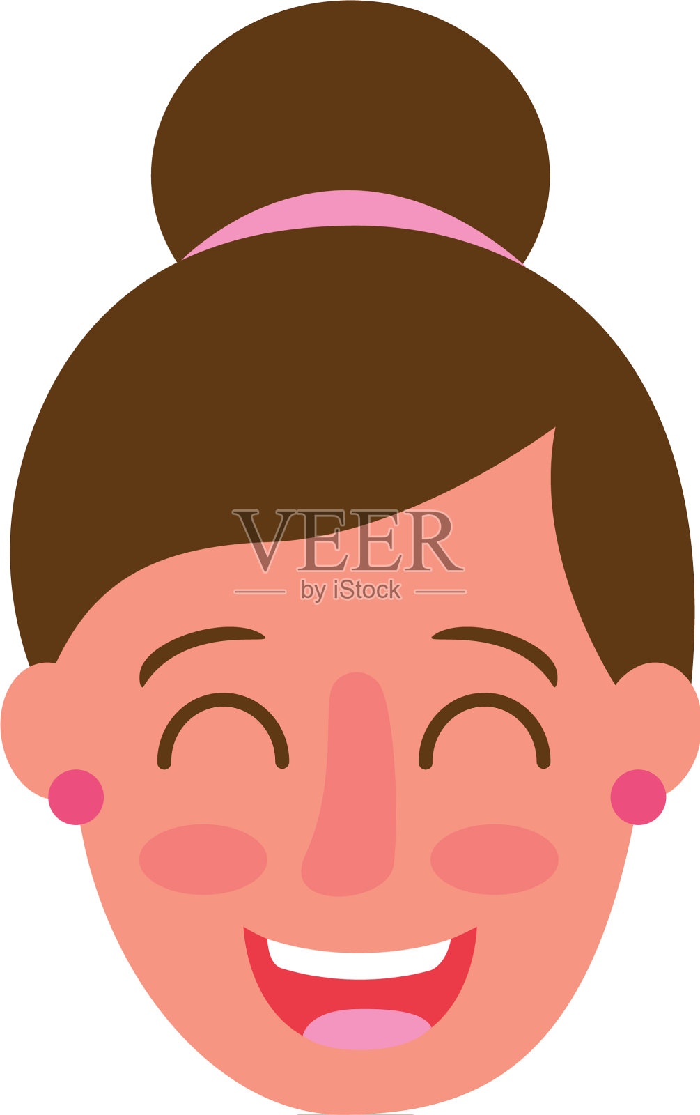 白色背景上的微笑女人的脸设计元素图片