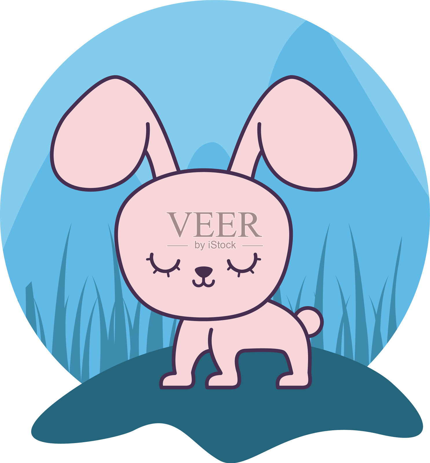 可爱的兔子动物人物图标设计元素图片