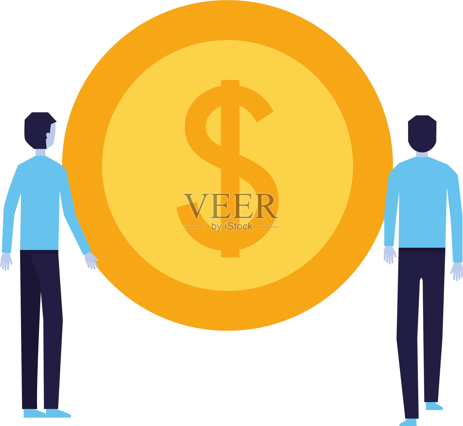 商人用一元硬币硬币钱设计元素图片