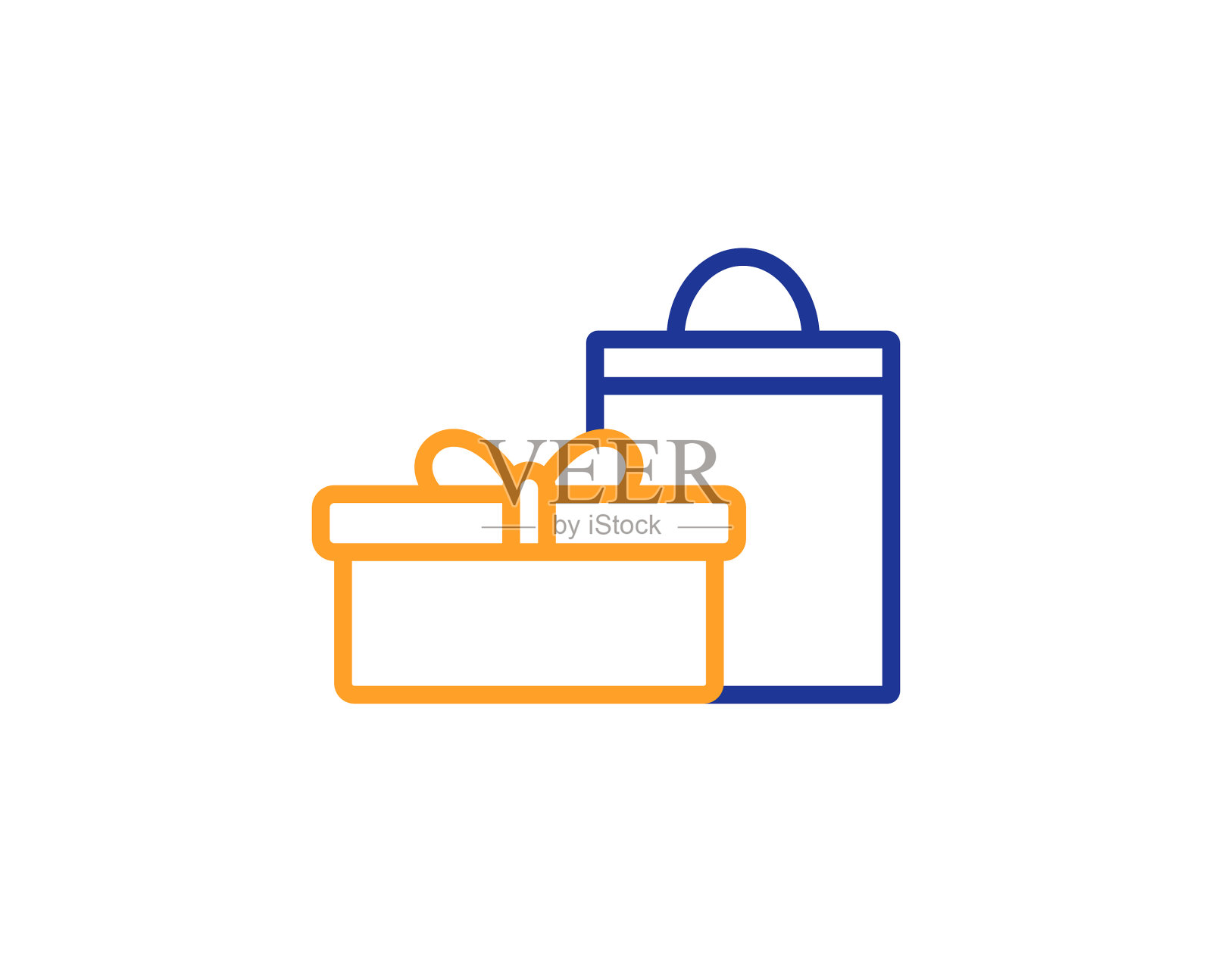 礼盒线图标呈现标志插画图片素材