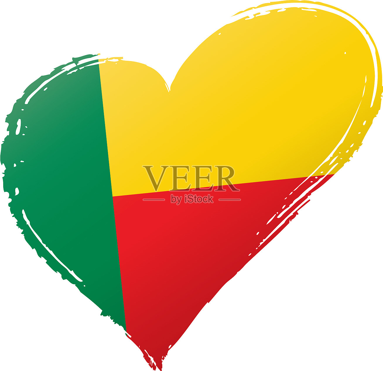 贝宁国旗上有白色设计元素图片