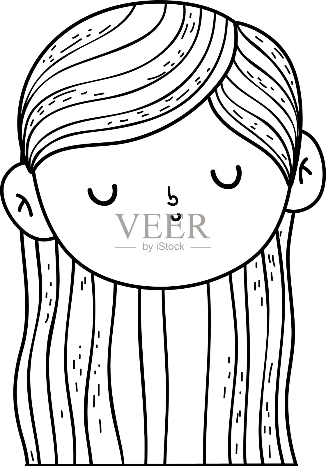 漂亮的小女孩头像设计元素图片