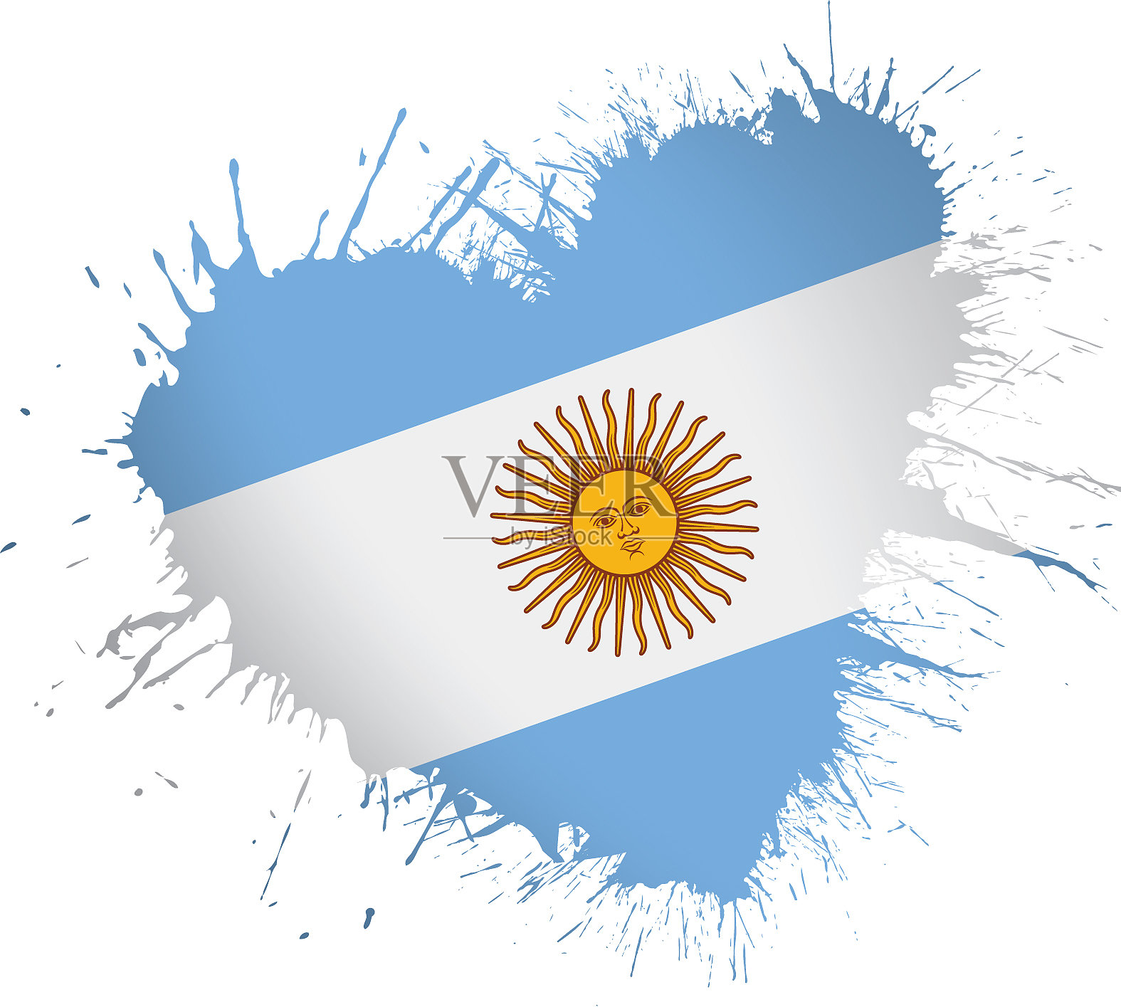 阿根廷国旗上有白色设计元素图片
