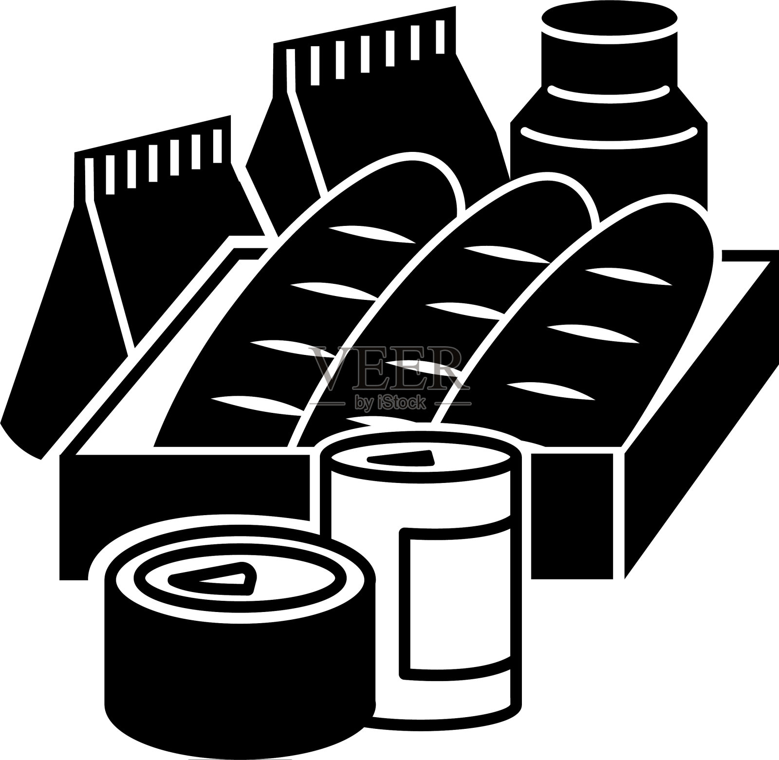 难民帮助食物图标简单风格插画图片素材