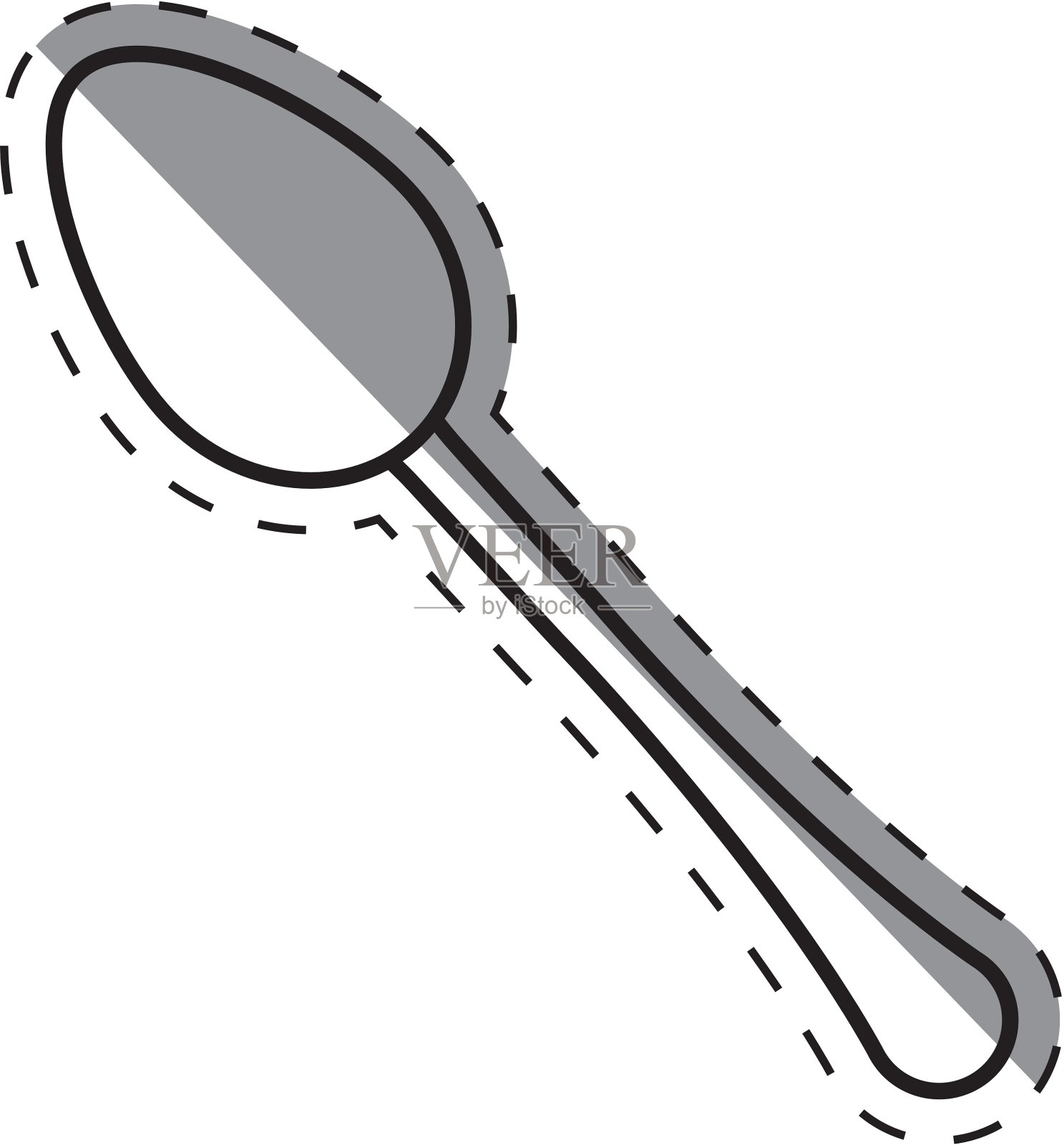 勺子用具厨房虚线设计元素图片