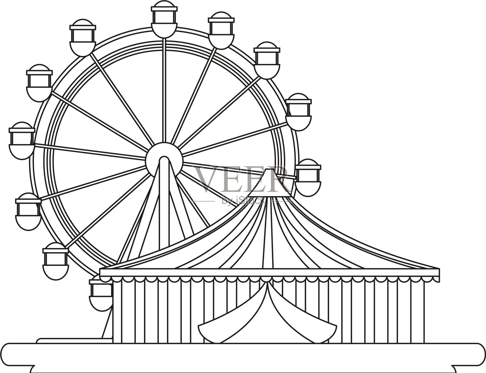 摩天轮和帐篷狂欢节设计元素图片