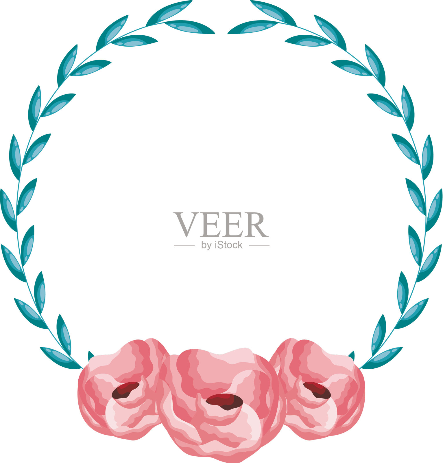 花圈花装饰白色背景设计元素图片