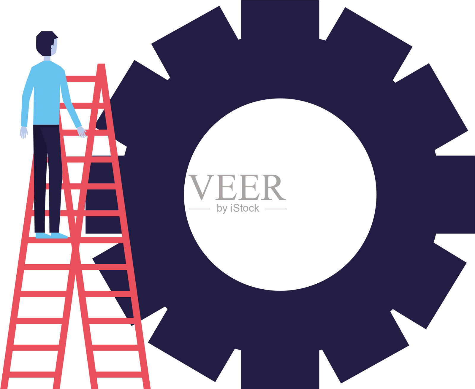 商人爬楼梯装备团队设计元素图片