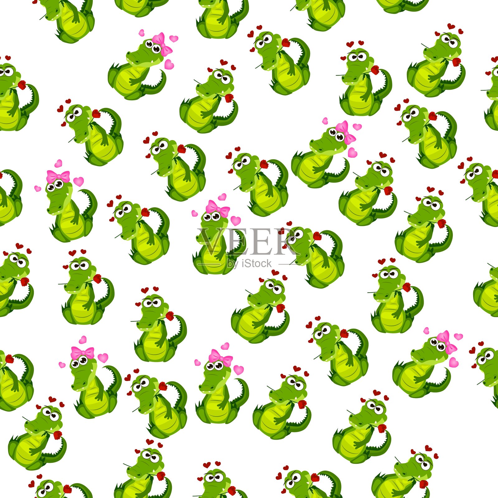 可爱的鳄鱼插画图片素材