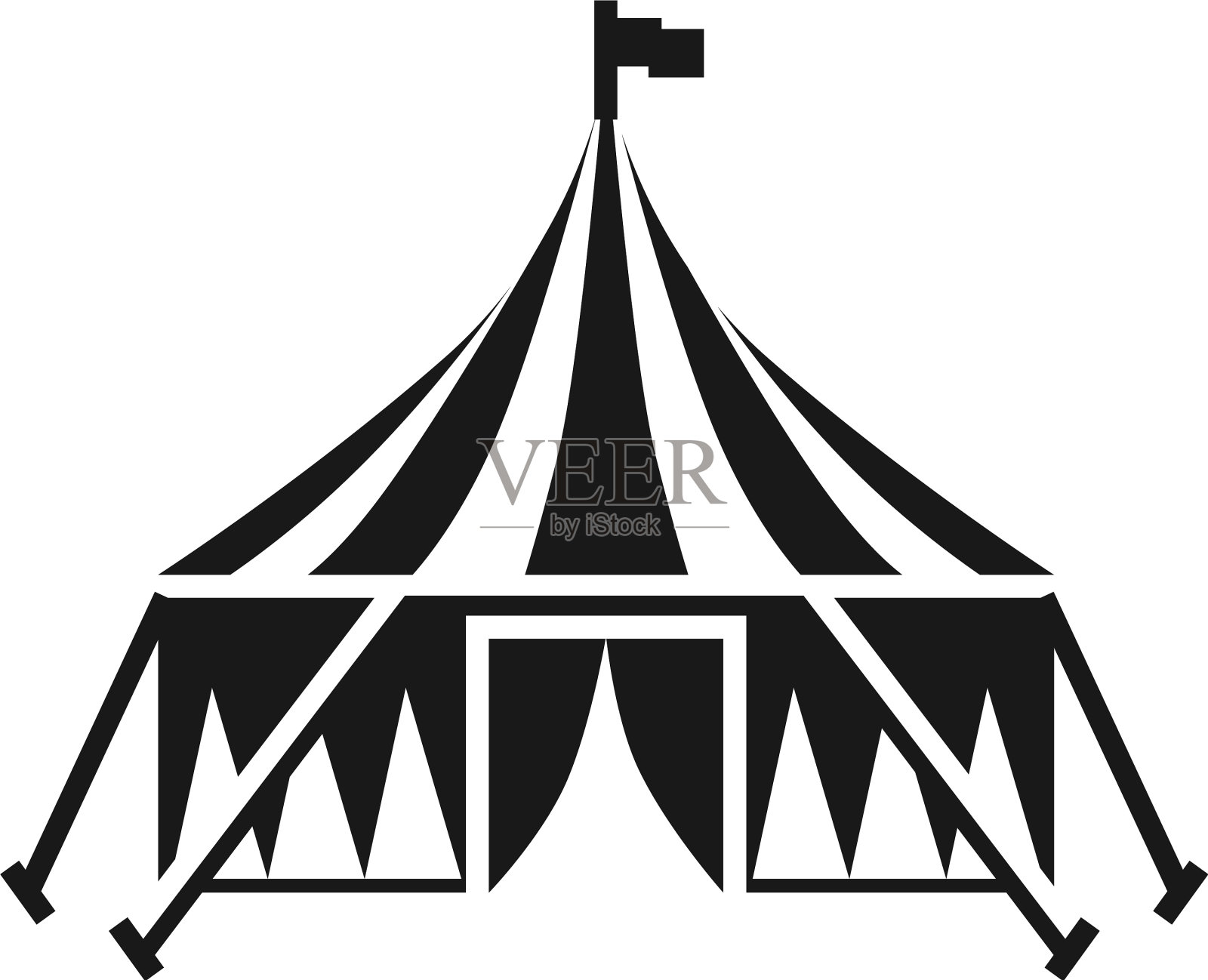 马戏团帐篷图标简约风格设计元素图片