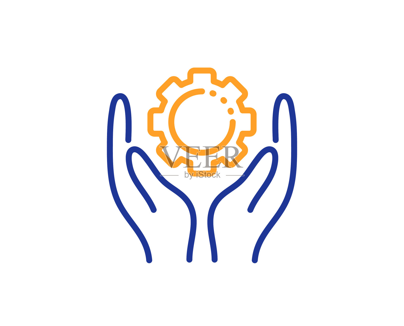 员工手扶线图标工作齿轮标志图标素材