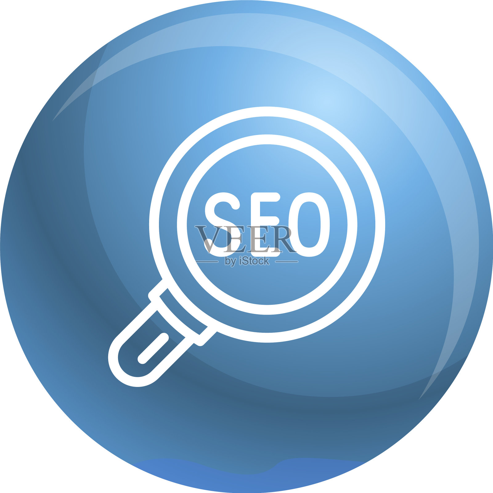 Seo放大玻璃图标轮廓风格设计元素图片