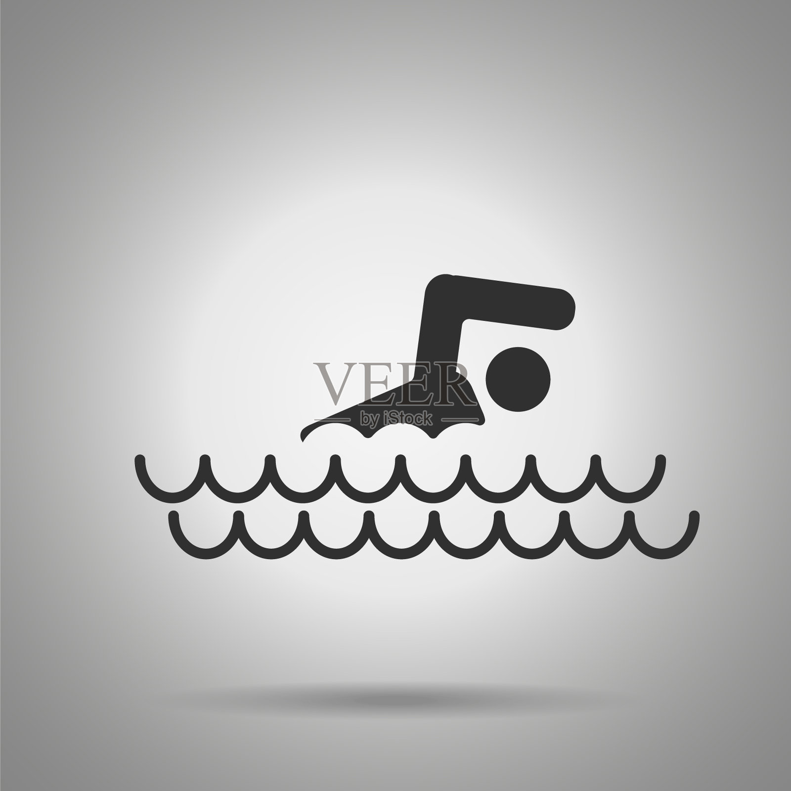 游泳池偶像和海浪偶像插画图片素材