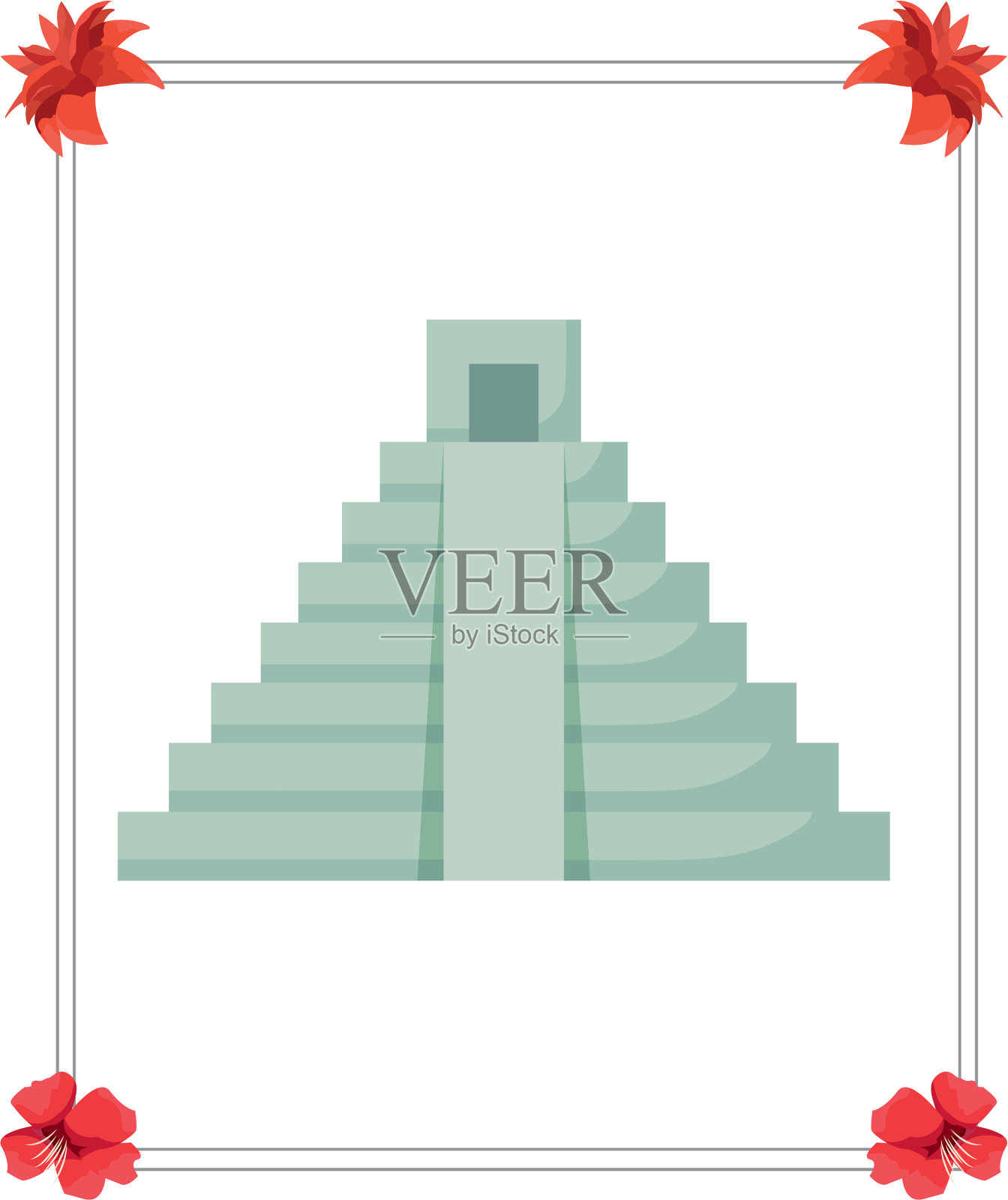 墨西哥传统文化的金字塔结构设计元素图片