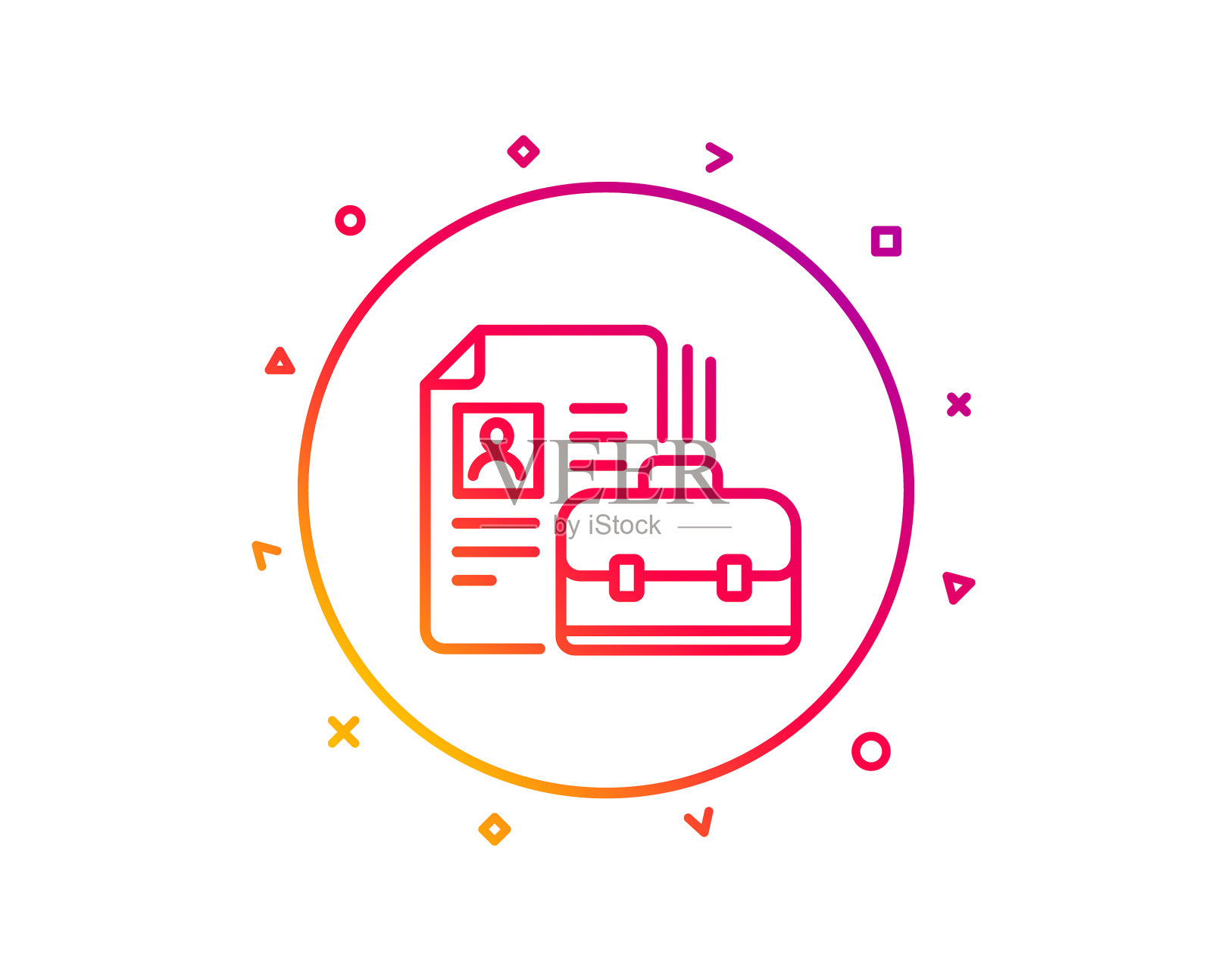 商业案例与CV线图标组合标志图标素材