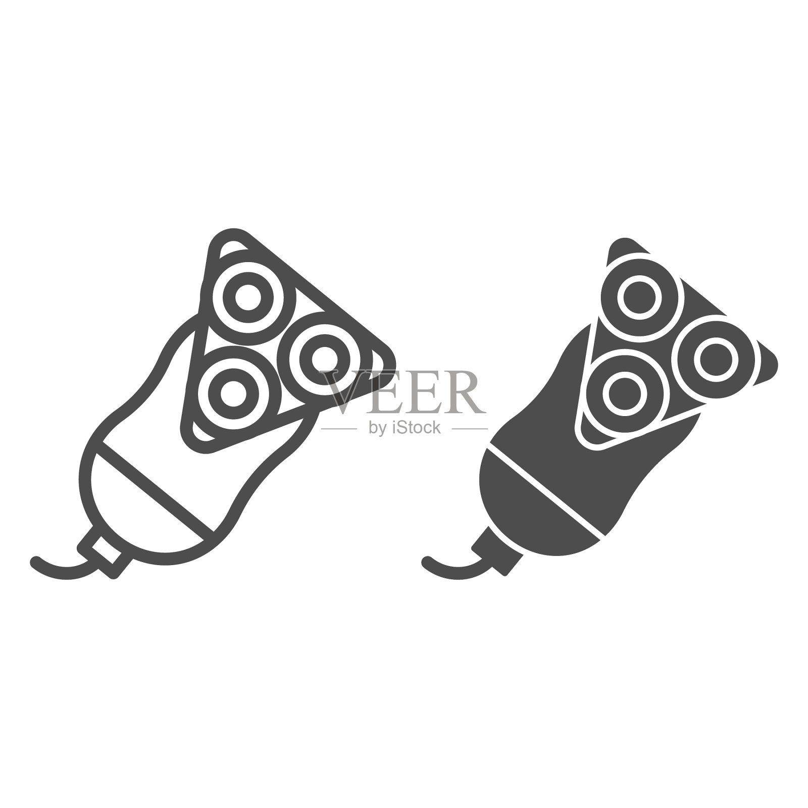 剃须机线形和电动图标插画图片素材