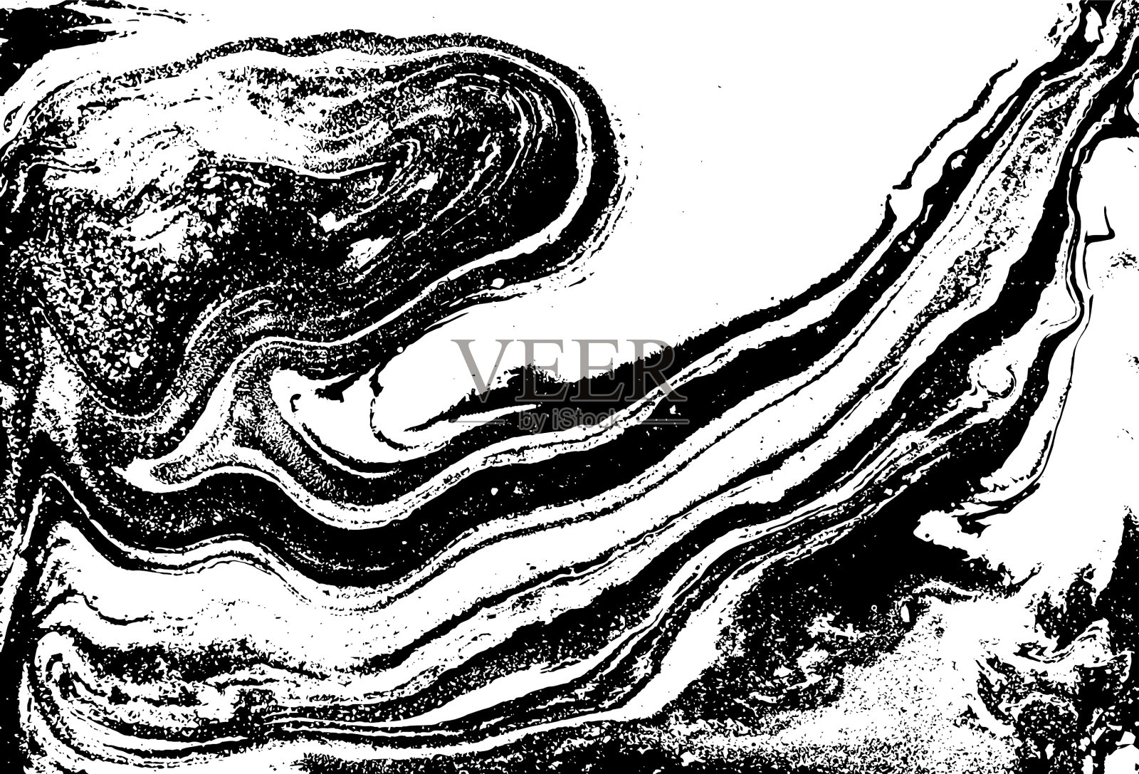 黑色和白色的抽象背景液体大理石插画图片素材